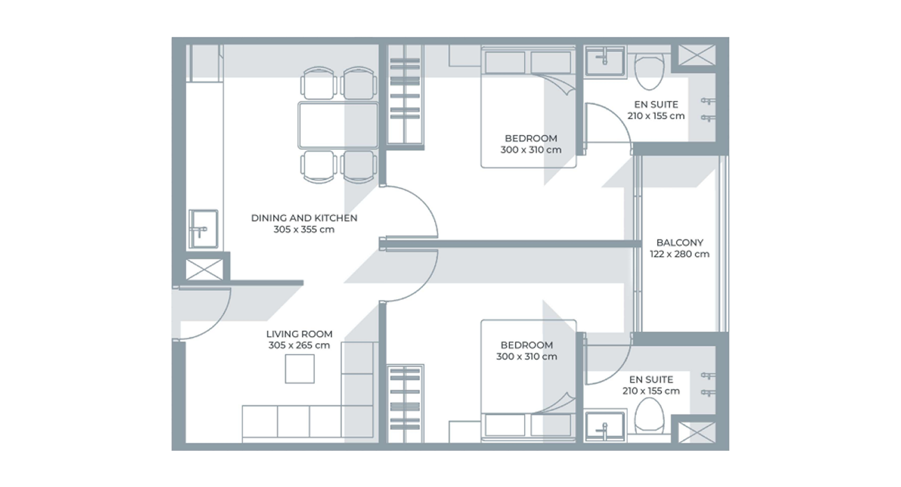 2 BHK Floor Plan